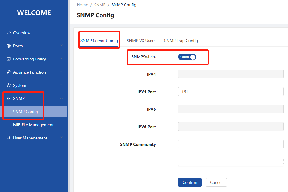 SNMP Service Switch