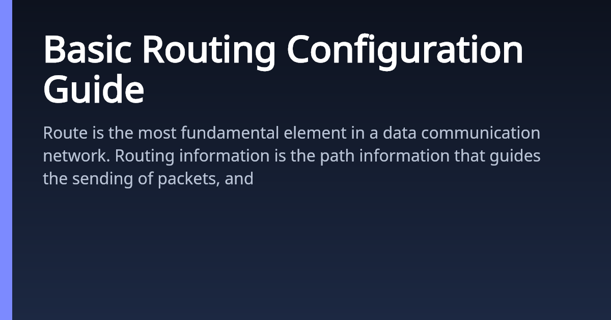 Basic Routing Configuration Guide | AsterNOS