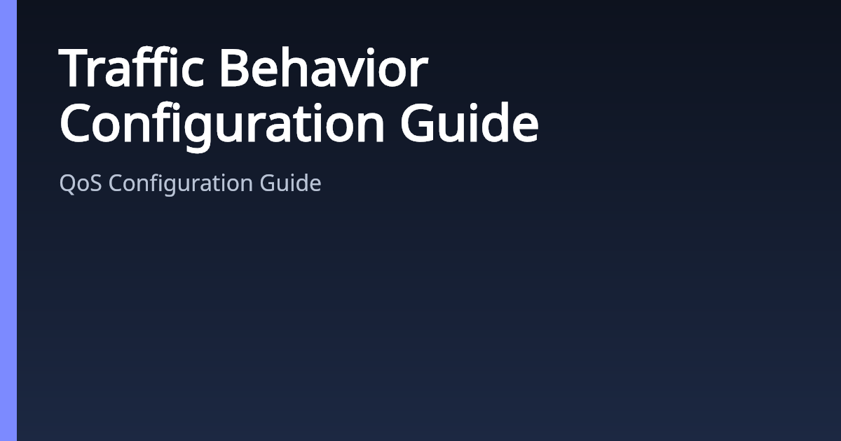 Traffic Behavior Configuration Guide | AsterNOS
