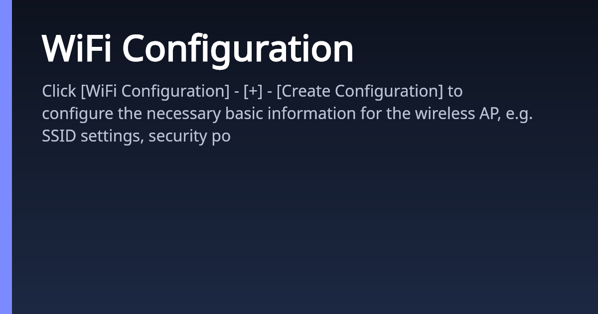 WiFi Configuration | AsterNOS
