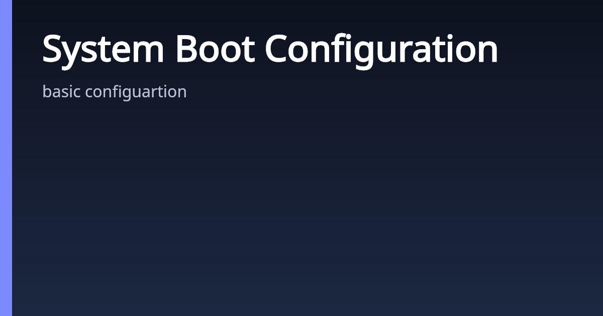 System Boot Configuration | AsterNOS