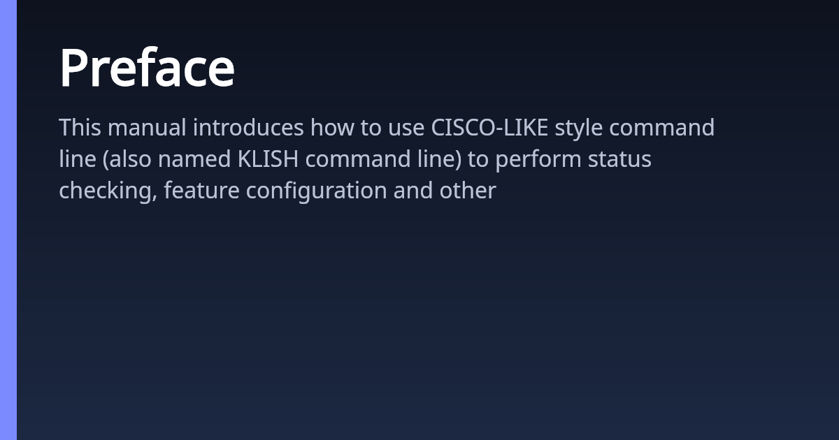 Preface Command Link Preface | AsterNOS