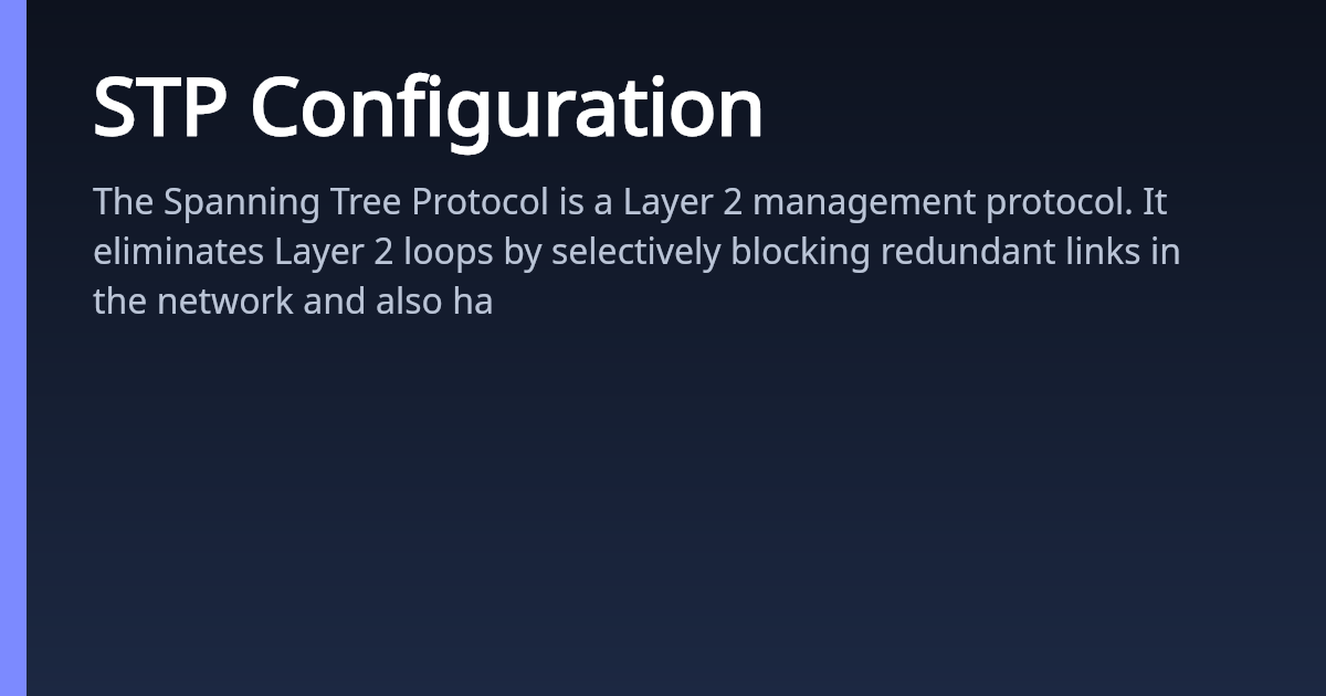 STP Configuration | AsterNOS