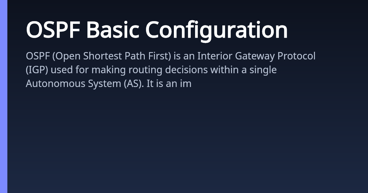 OSPF Basic Configuration | AsterNOS