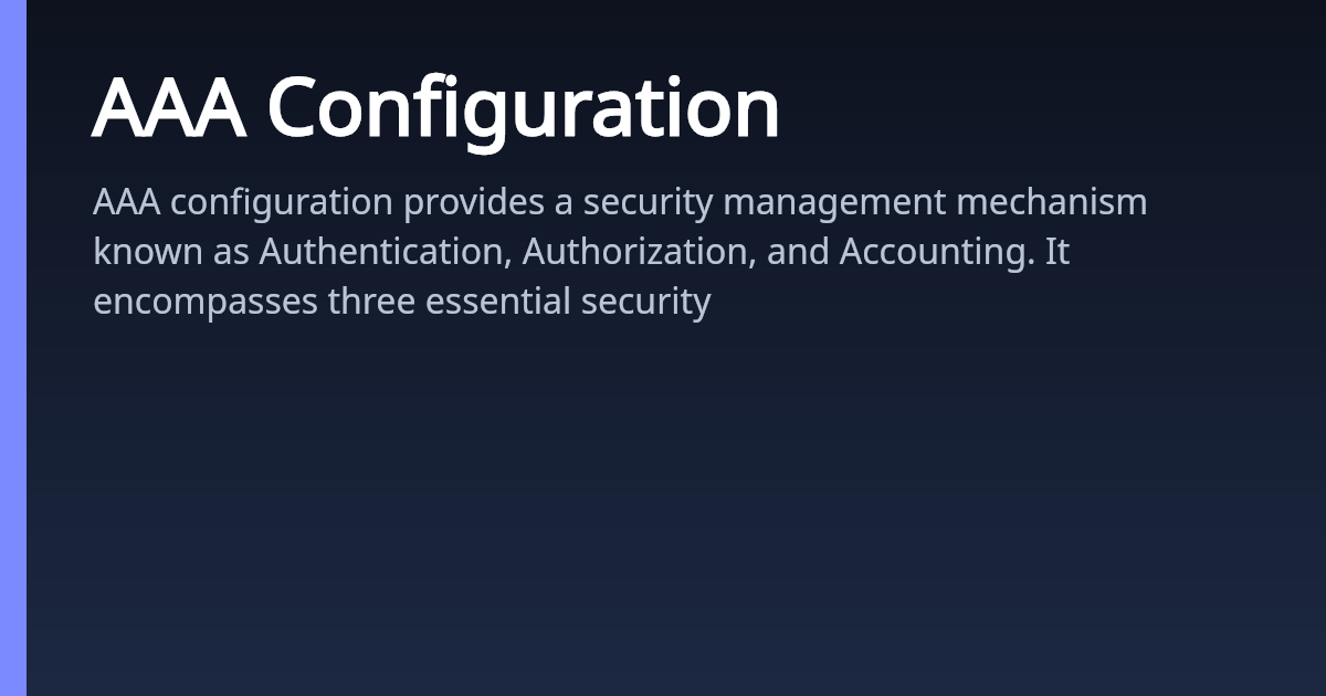 AAA Configuration | AsterNOS