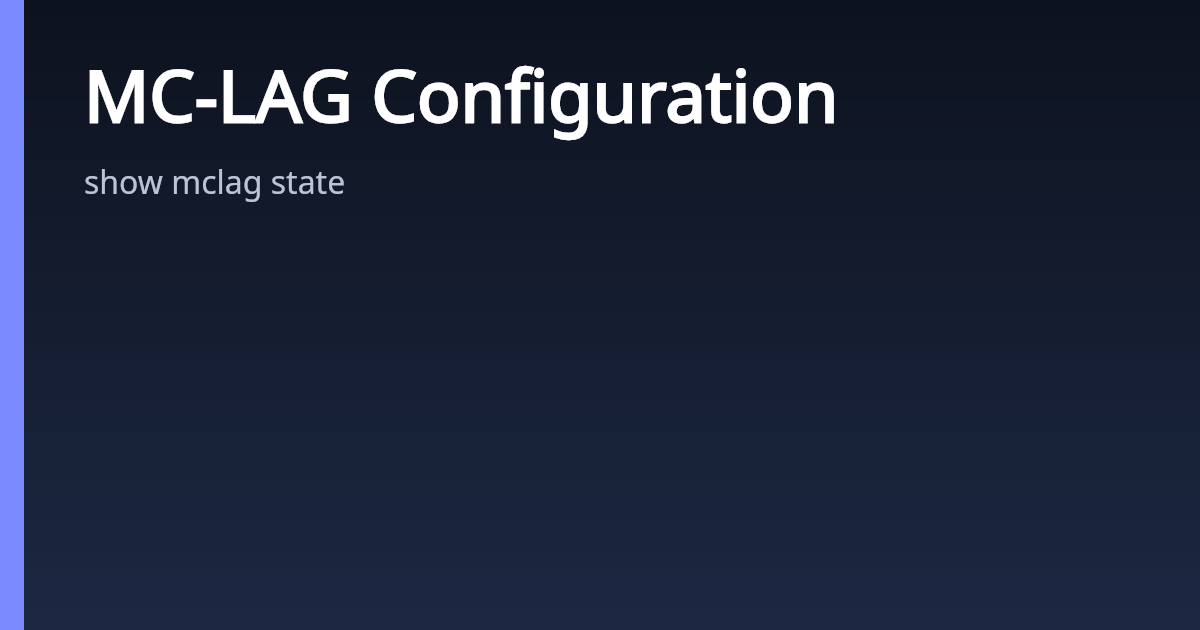 MC-LAG Configuration | AsterNOS