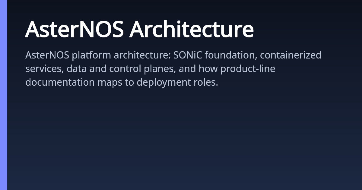 AsterNOS Architecture | AsterNOS