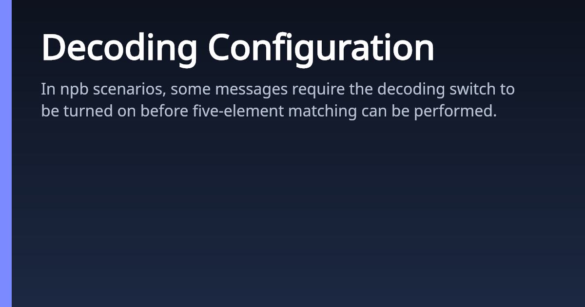 Decoding Configuration | AsterNOS