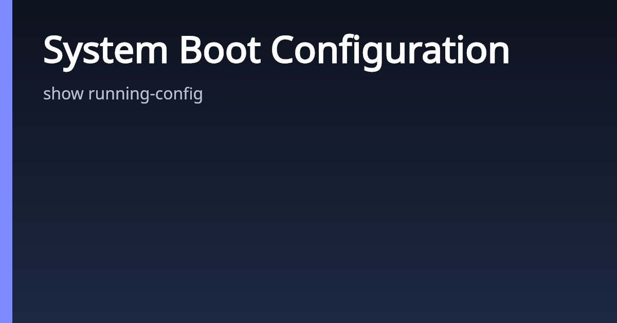 System Boot Configuration | AsterNOS