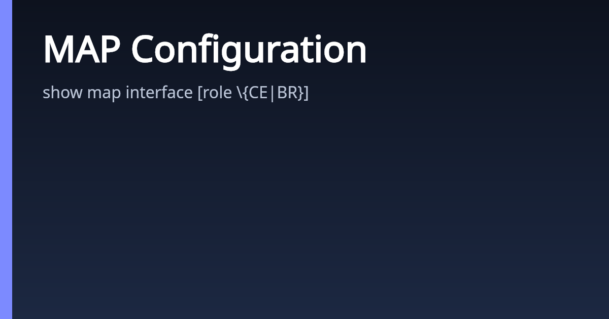 MAP Configuration | AsterNOS