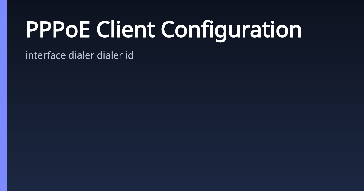 PPPoE Client Configuration | AsterNOS
